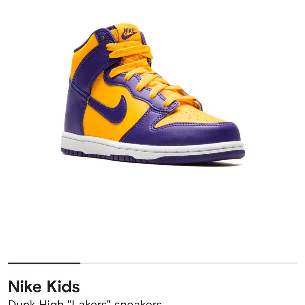 Nike Kids Dunk High Sneakers - Purple and Yellow